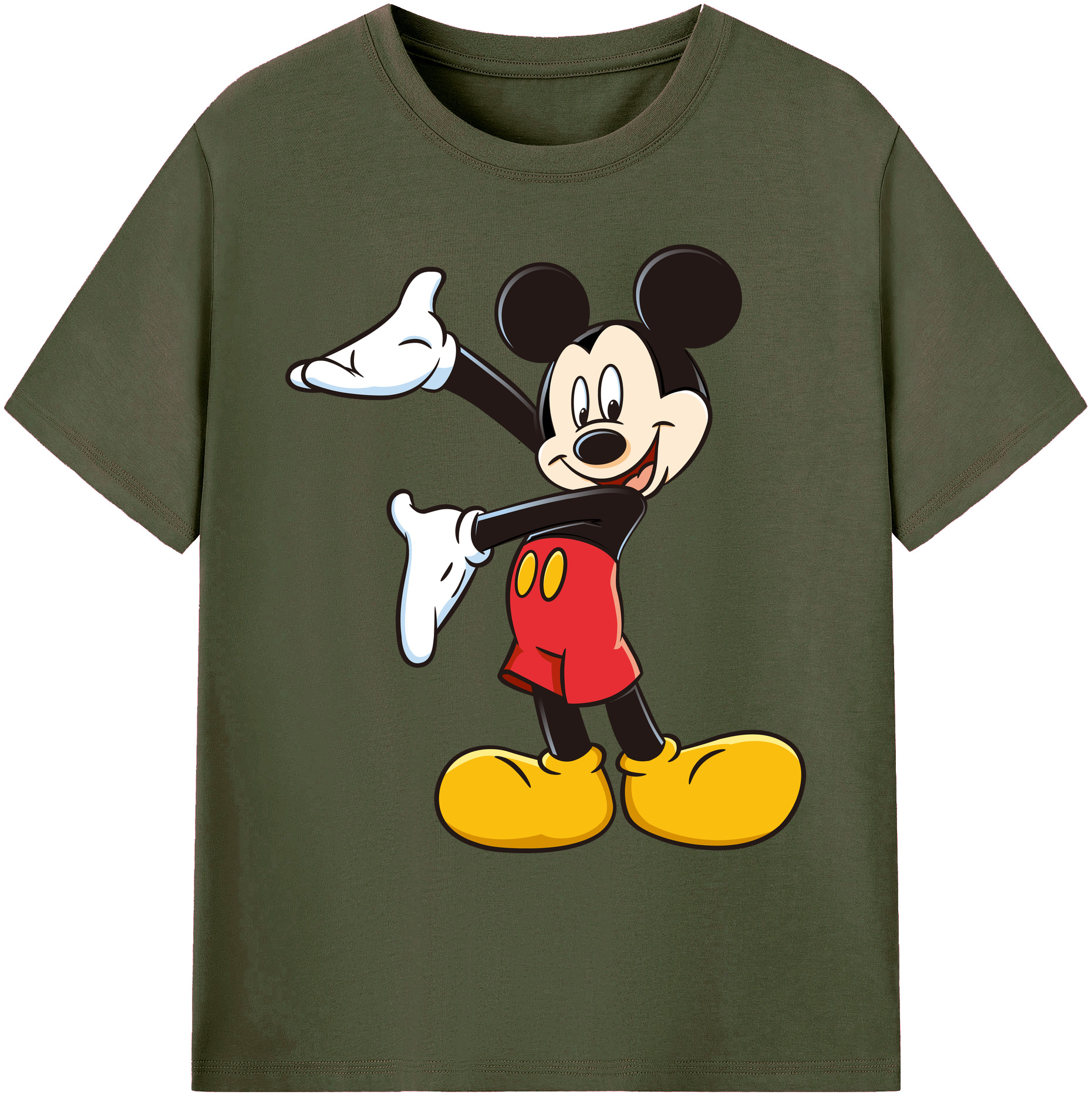 ミッキーマウス Mickey Mouse 綿100％ メンズ半袖Tシャツ｜肌触りやわらか＆通気性